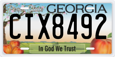 GA license plate CIX8492