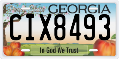 GA license plate CIX8493
