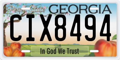 GA license plate CIX8494