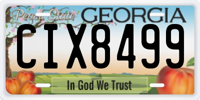 GA license plate CIX8499