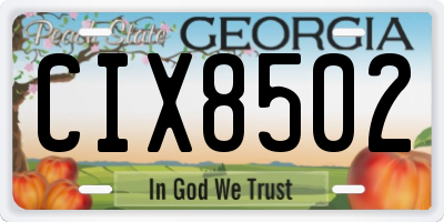 GA license plate CIX8502