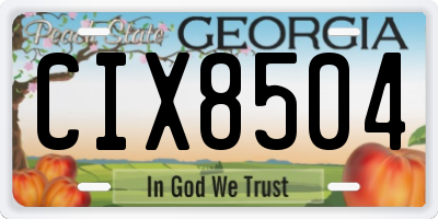 GA license plate CIX8504