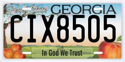 GA license plate CIX8505