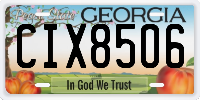 GA license plate CIX8506