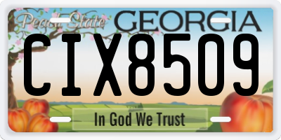 GA license plate CIX8509