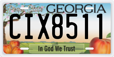 GA license plate CIX8511