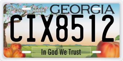 GA license plate CIX8512