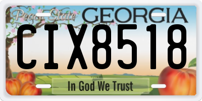 GA license plate CIX8518