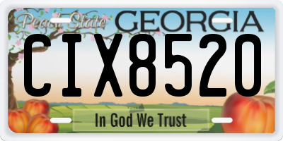 GA license plate CIX8520