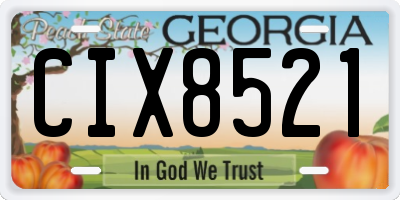 GA license plate CIX8521