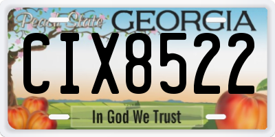 GA license plate CIX8522