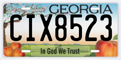 GA license plate CIX8523