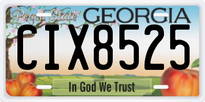 GA license plate CIX8525