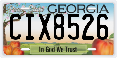 GA license plate CIX8526