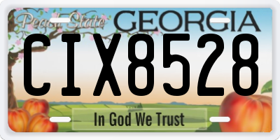 GA license plate CIX8528