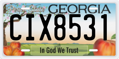 GA license plate CIX8531