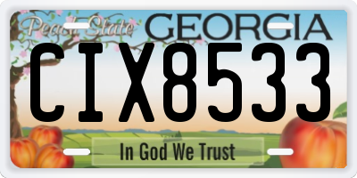 GA license plate CIX8533