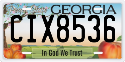 GA license plate CIX8536
