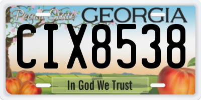 GA license plate CIX8538