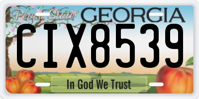 GA license plate CIX8539