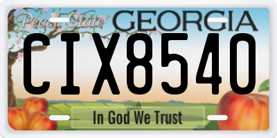 GA license plate CIX8540