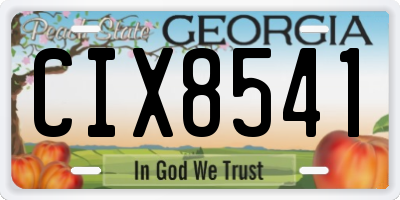 GA license plate CIX8541