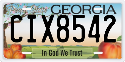 GA license plate CIX8542