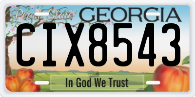 GA license plate CIX8543
