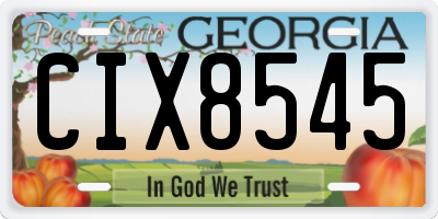 GA license plate CIX8545