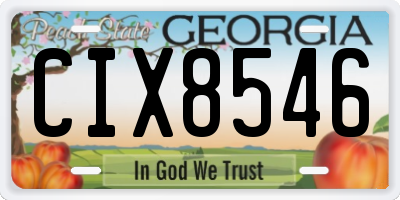 GA license plate CIX8546