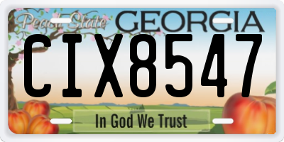 GA license plate CIX8547