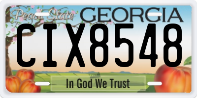 GA license plate CIX8548