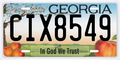 GA license plate CIX8549