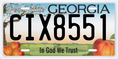 GA license plate CIX8551