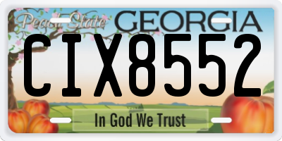 GA license plate CIX8552