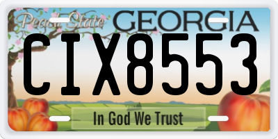 GA license plate CIX8553