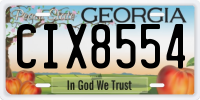 GA license plate CIX8554