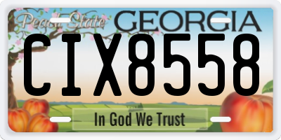 GA license plate CIX8558