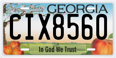 GA license plate CIX8560