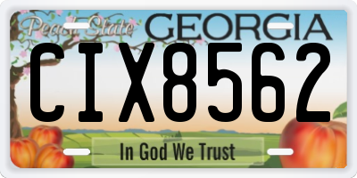 GA license plate CIX8562