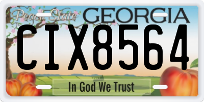GA license plate CIX8564