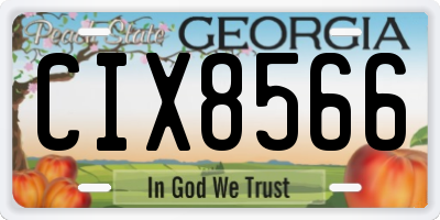 GA license plate CIX8566