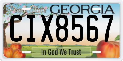 GA license plate CIX8567