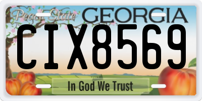 GA license plate CIX8569