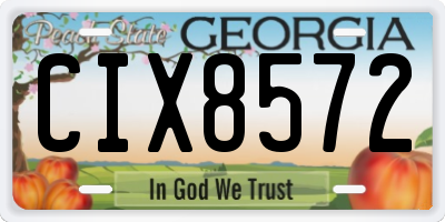 GA license plate CIX8572