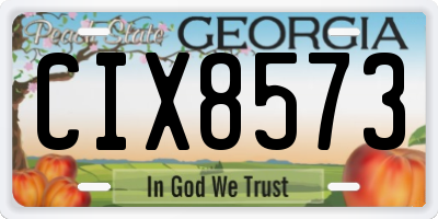 GA license plate CIX8573