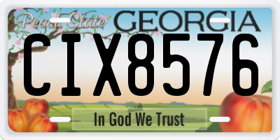 GA license plate CIX8576