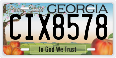GA license plate CIX8578
