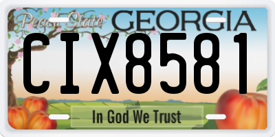 GA license plate CIX8581