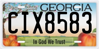 GA license plate CIX8583